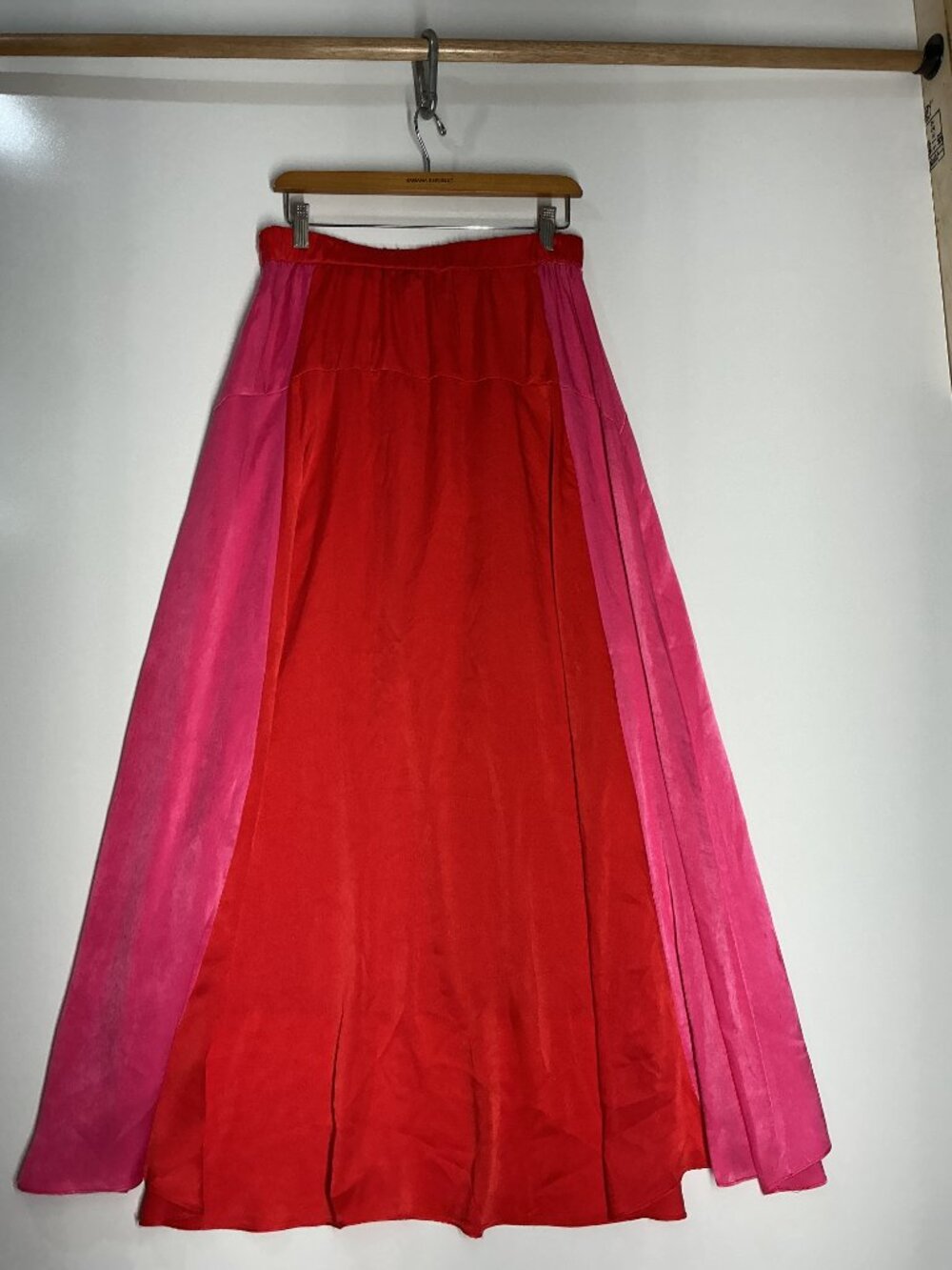 Petal & Pup Lulu M Red Pink Two Piece Maxi Skirt Set Colorblock High Low - Picture 15 of 15